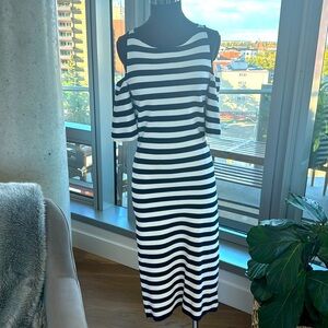 Michael Kors Cut Out Shoulder Midi Dress